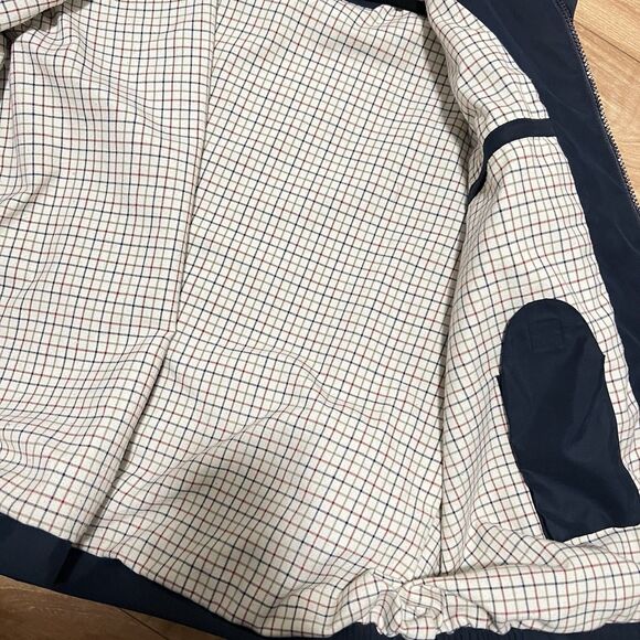 LL Bean Traveler Jacket Mens Size M Blue Flannel Lined Full Zip Outdoor Bomber - Picture 7 of 7